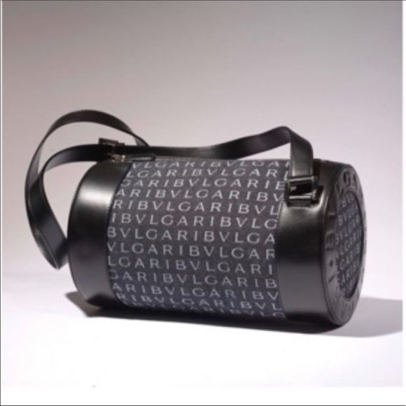 BVLGARI Handbags - BVLGARI CANVAS LEATHER BARREL CYLINDER BAG BULGARI